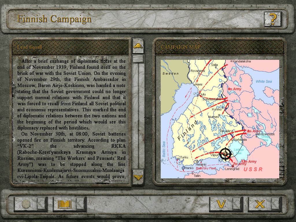 Talvisota: Icy Hell (Windows) screenshot: Finnish campaign