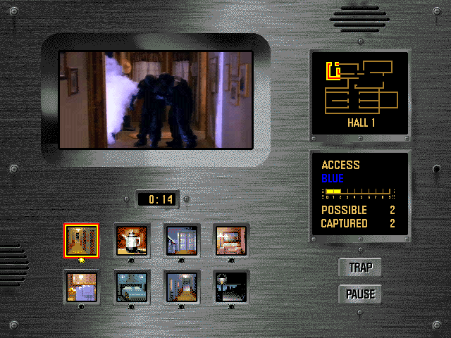 Night Trap (Macintosh) screenshot: Small screen mode