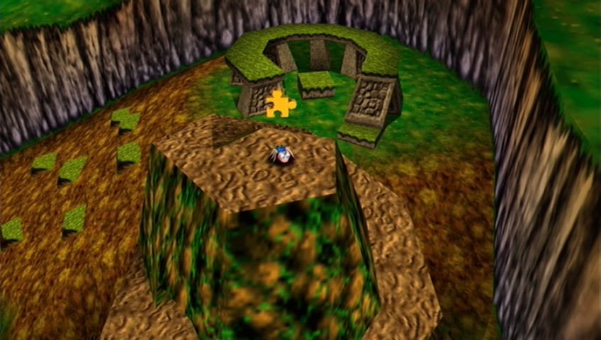 Banjo-Kazooie (Xbox 360) screenshot: The final Jiggy atop the termite mound!