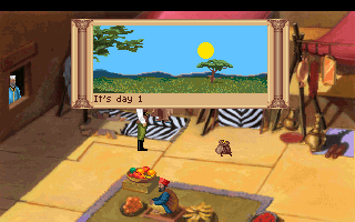 Quest for Glory III: Wages of War (DOS) screenshot: The game's time bar