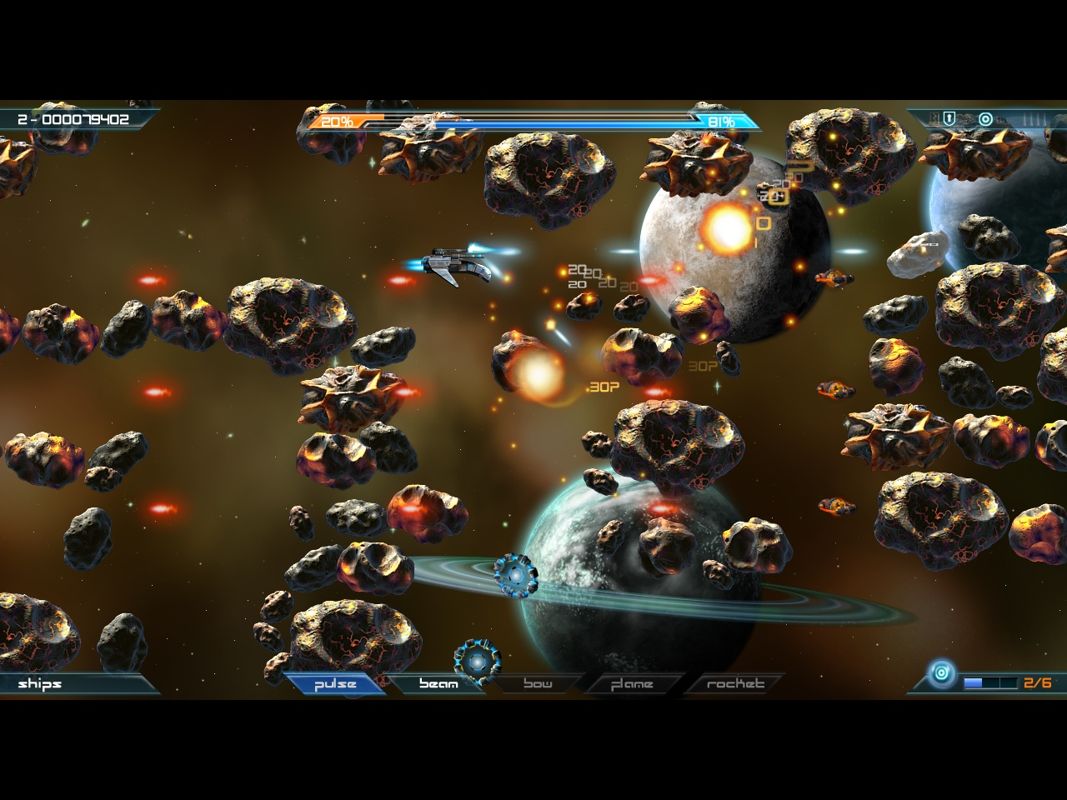 Söldner-X: Himmelsstürmer (Limited Edition) (Windows) screenshot: Asteroids everywhere!