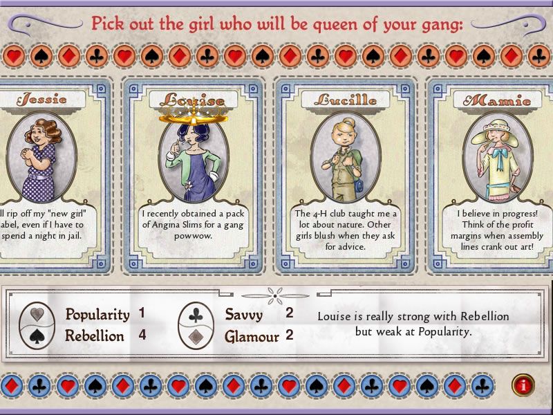 Dangerous High School Girls in Trouble! (Windows) screenshot: First choose the queen of the gang.