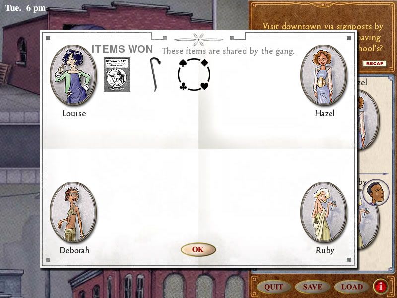 Dangerous High School Girls in Trouble! (Windows) screenshot: A look at the items shared by the gang.