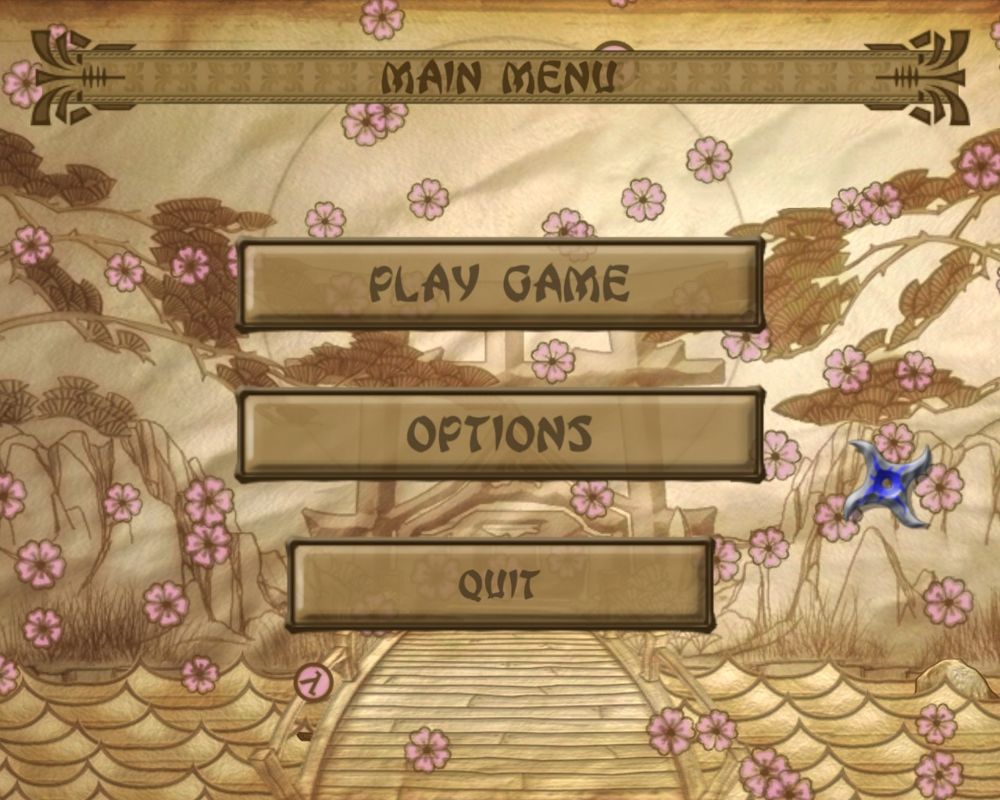 Ninja Reflex (Windows) screenshot: Main menu