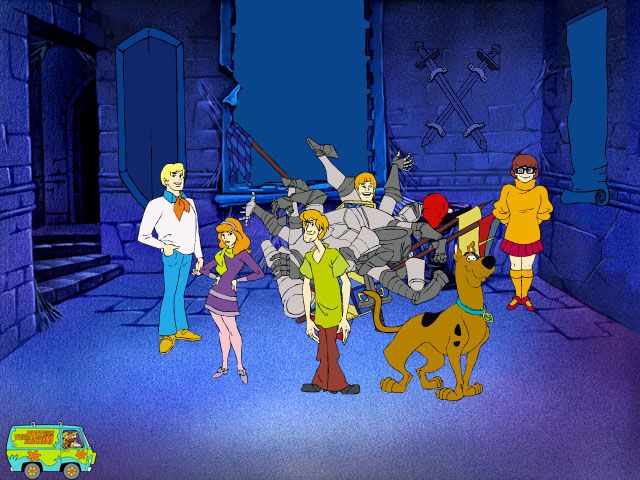 Scooby-Doo!: Phantom of the Knight (Windows) screenshot: Meeting Sir Lacksalot underneath a pile of armor