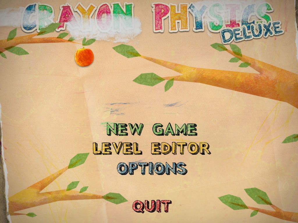 Crayon Physics Deluxe (Windows) screenshot: Main menu