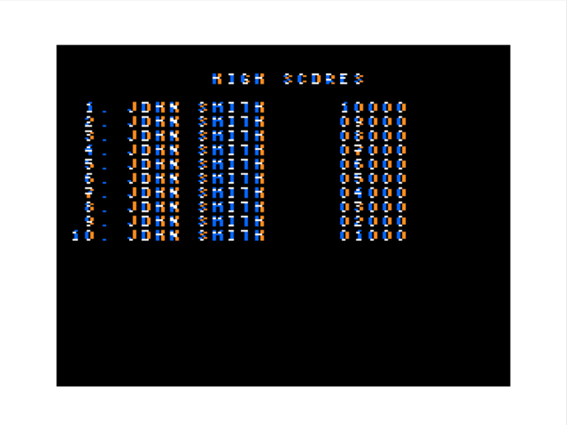 Dragon Slayer (TRS-80 CoCo) screenshot: High Scores