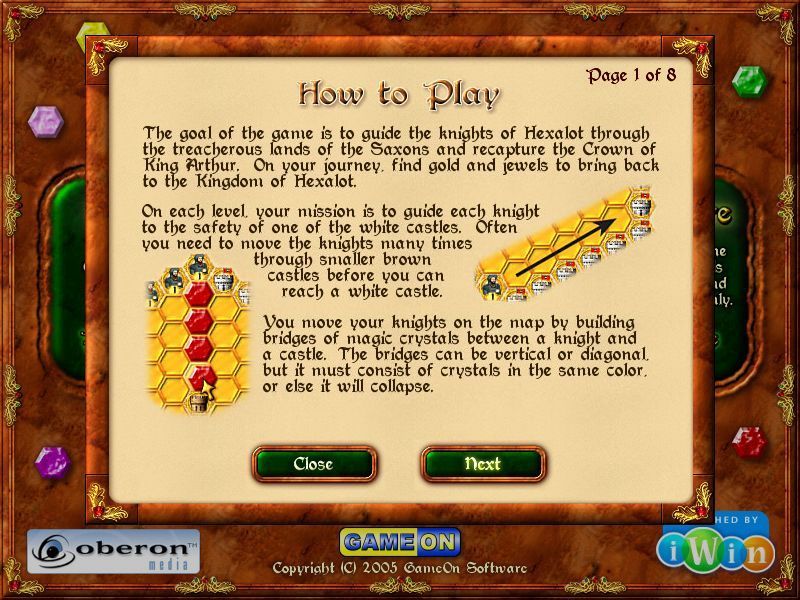 Hexalot (Windows) screenshot: One of the eight pages of in-game help text