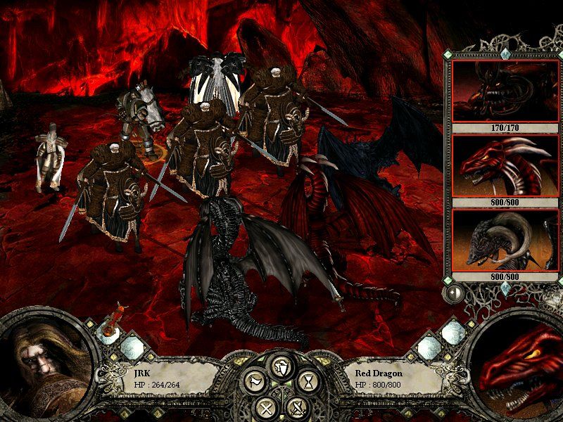 Disciples II: Guardians of the Light (Windows) screenshot: Battle against dragons