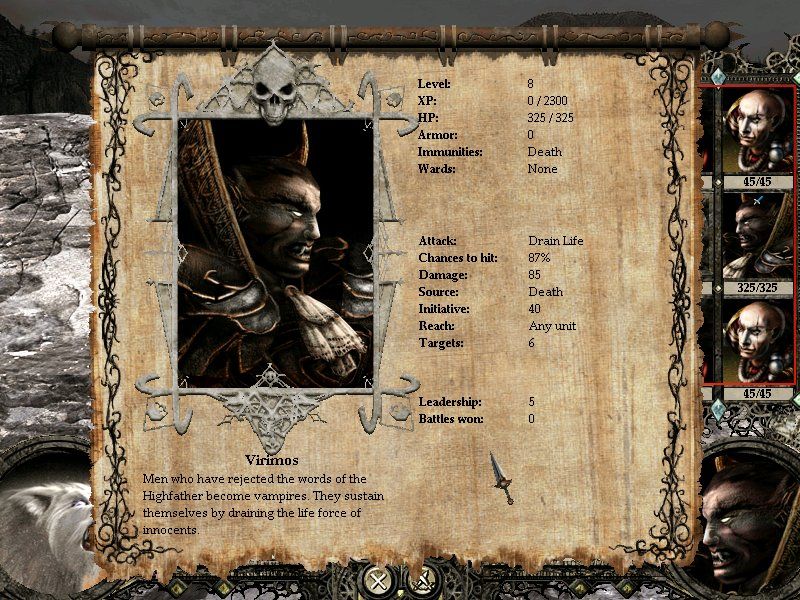 Disciples II: Servants of the Dark (Windows) screenshot: Vampire - friend or foe?