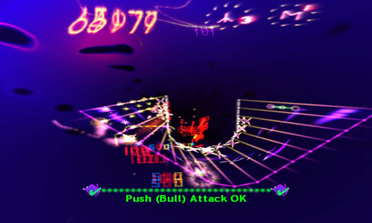 Space Giraffe (Windows) screenshot: The playfields change with each level.