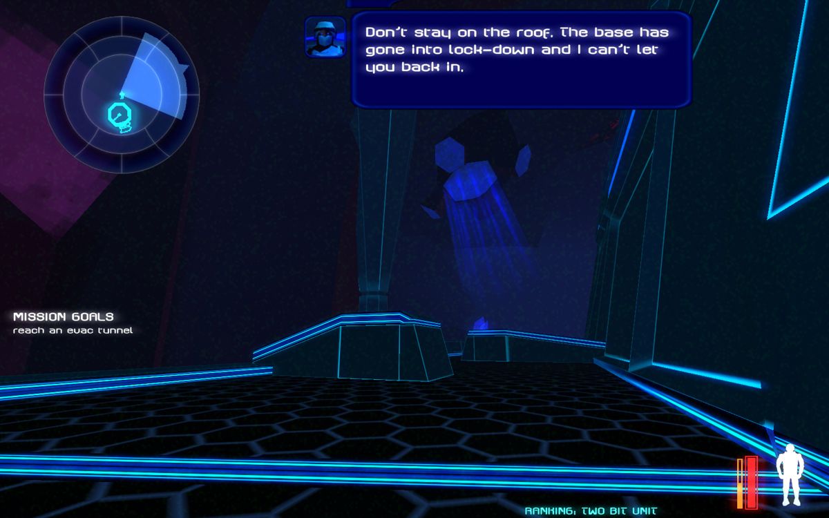 Tank Universal (Windows) screenshot: Escaping the rebel HQ.