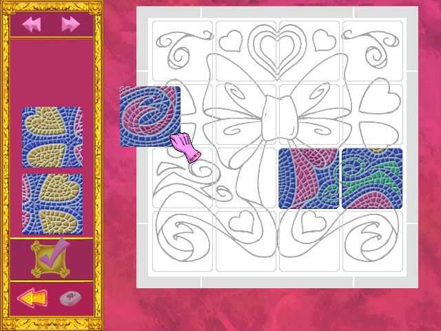Barbie as Rapunzel: A Creative Adventure (Windows) screenshot: Mosaic puzzle activity in the grand foyer