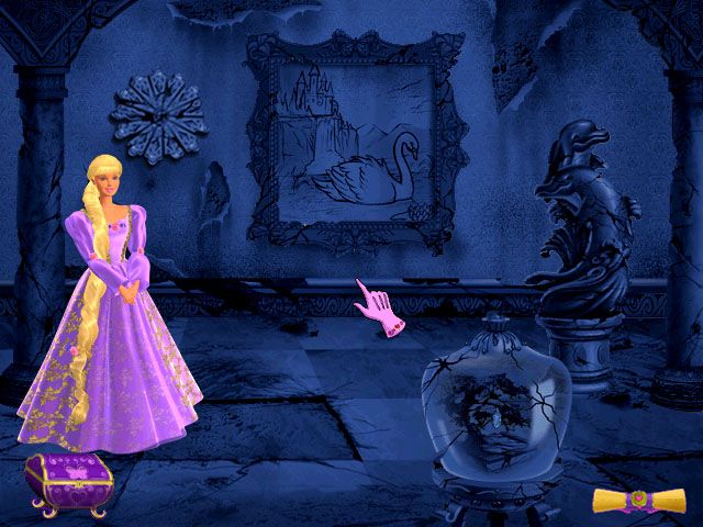 Barbie as Rapunzel: A Creative Adventure (Windows) screenshot: The hallway needs some work.
