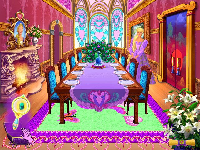 Barbie as Rapunzel: A Creative Adventure (Windows) screenshot: The dining room has been restored.