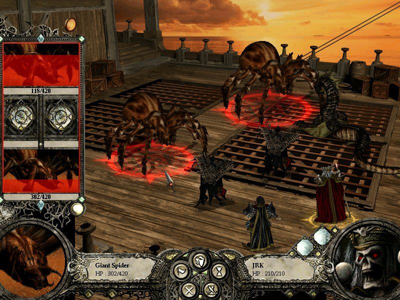 Disciples II: Servants of the Dark (Windows) screenshot: Ship full of spiders