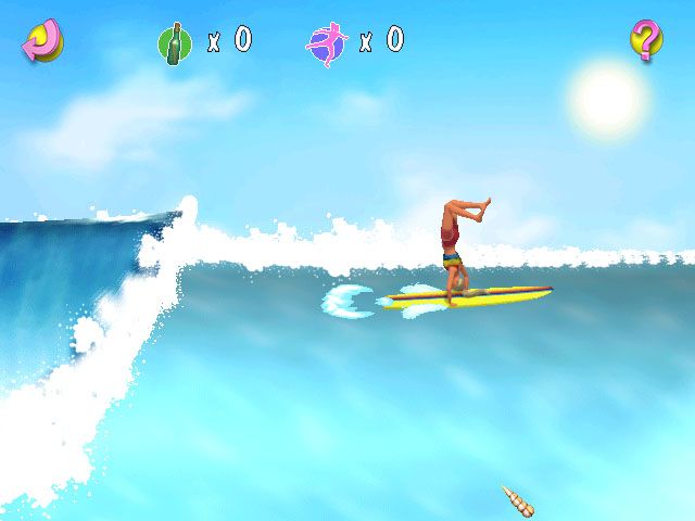 Barbie Beach Vacation (Windows) screenshot: Barbie does tricks on her surfboard