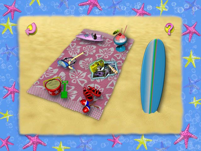 Barbie Beach Vacation (Windows) screenshot: Choose activities at random from this menu