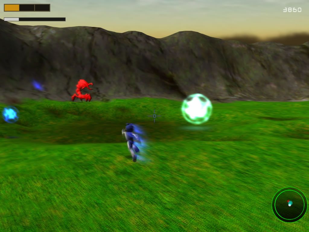 Caster (Windows) screenshot: If you dash, the screen will blur (if enabled in the options) to give more sense of speed.