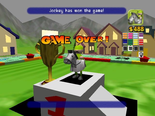 Monopoly (Nintendo 64) screenshot: In the end, Jockey won. Game over.