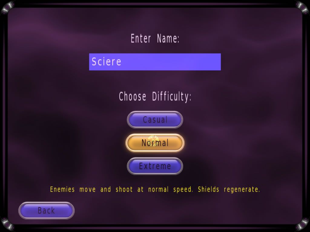 Caster (Windows) screenshot: Profile creation and difficulty level selection