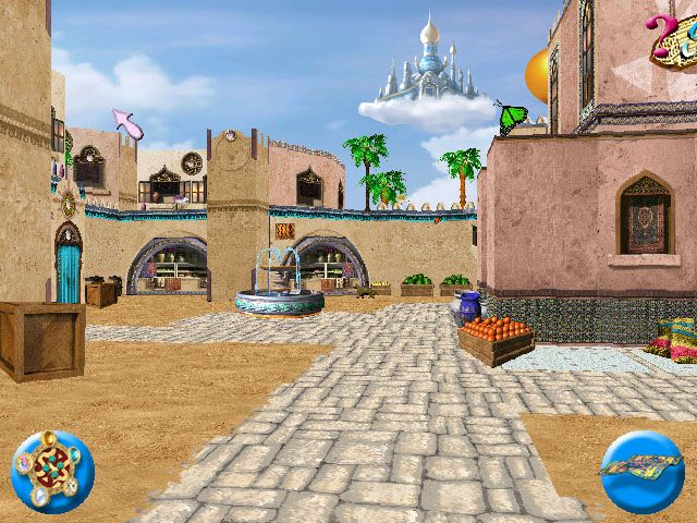 Barbie Magic Genie Bottle (Windows) screenshot: There's a city floating in the sky