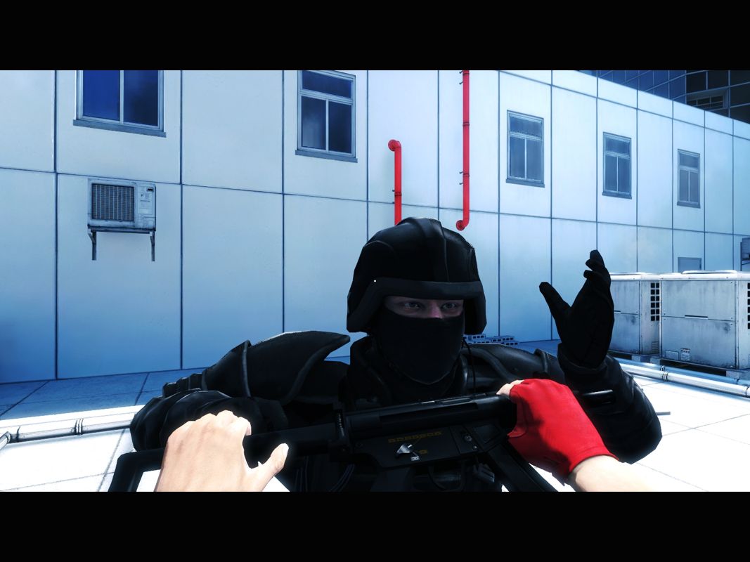 Mirror's Edge (Windows) screenshot: Disarming an enemy.