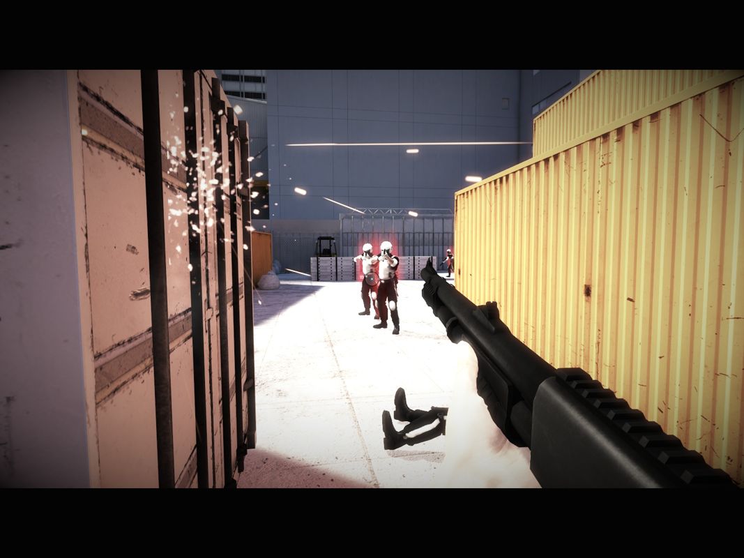 Mirror's Edge (Windows) screenshot: Faith can also use and kill with weapons.