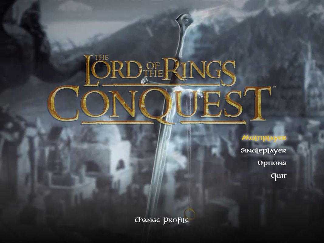 The Lord of the Rings: Conquest (Windows) screenshot: Main Menu