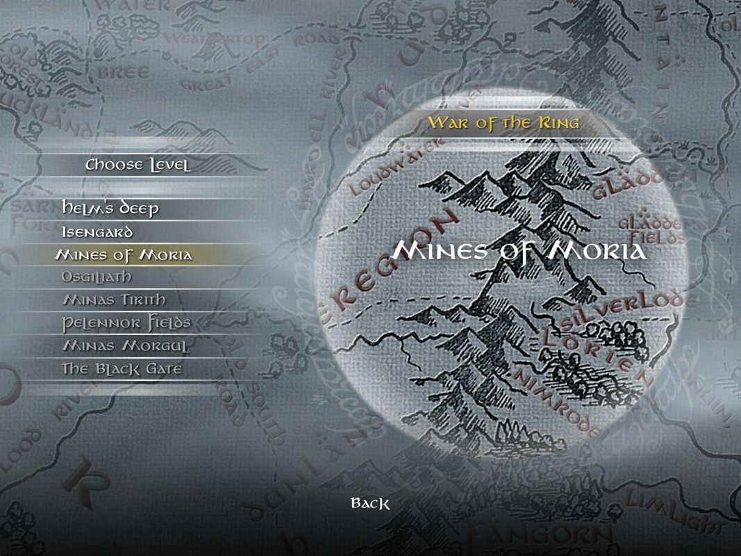 The Lord of the Rings: Conquest (Windows) screenshot: Single Player Map Selection