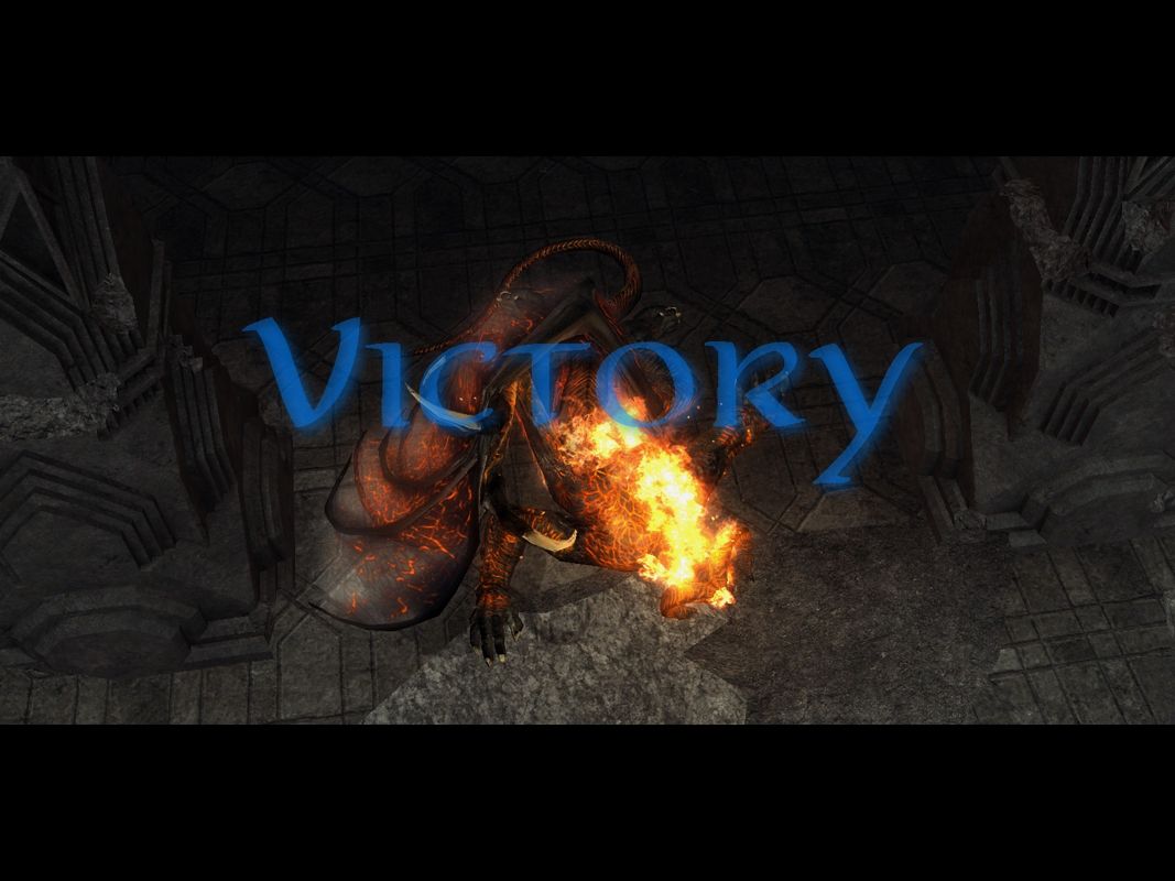 The Lord of the Rings: Conquest (Windows) screenshot: Defeated the Balrog and won the match.
