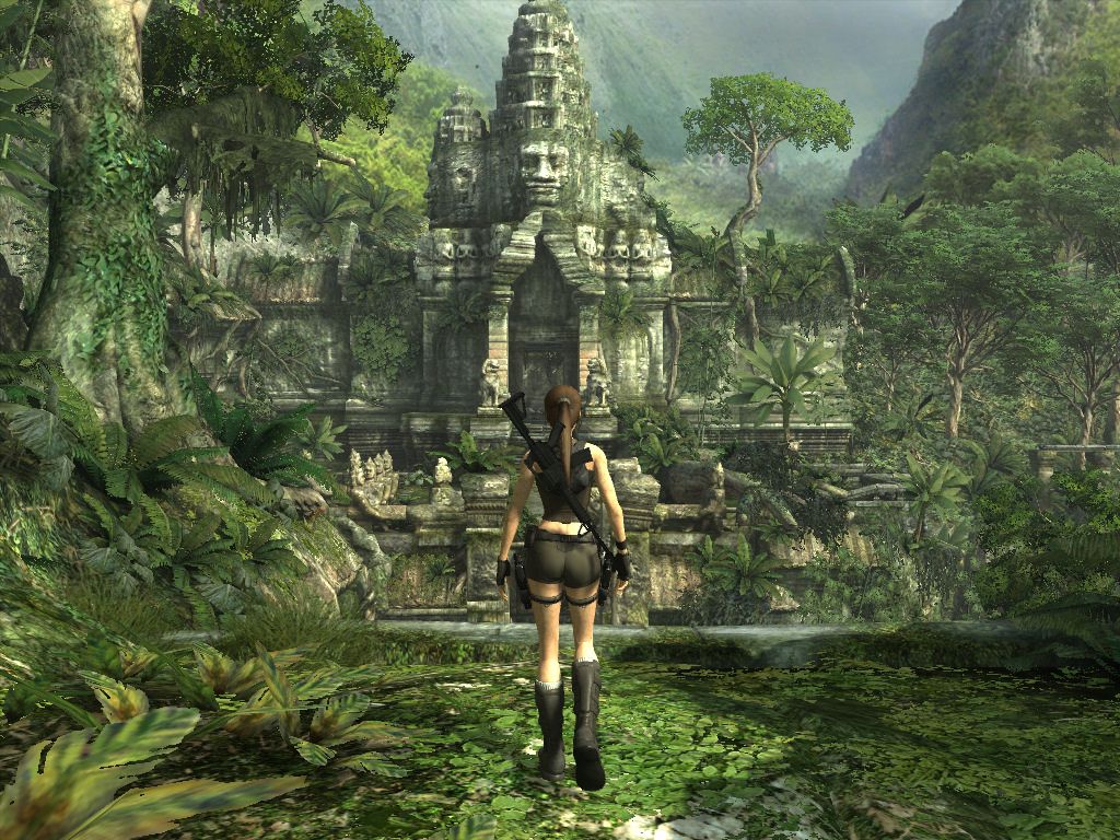Tomb Raider: Underworld (Windows) screenshot: "Weeeee! I just discovered the long-lost temple of an ancient, probably unknown civilization! Can't wait to blow it up in pieces!" =D