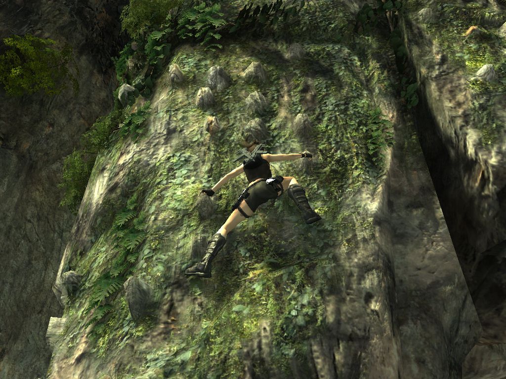 Tomb Raider: Underworld (Windows) screenshot: Lara can now climb walls Altair-style. Sorta.