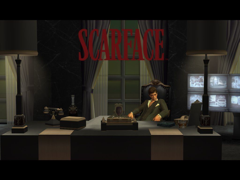Scarface: The World Is Yours (Windows) screenshot: Title with interactive background