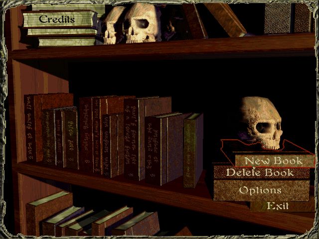 Return to Krondor (Windows) screenshot: The Main Menu "Shelf"