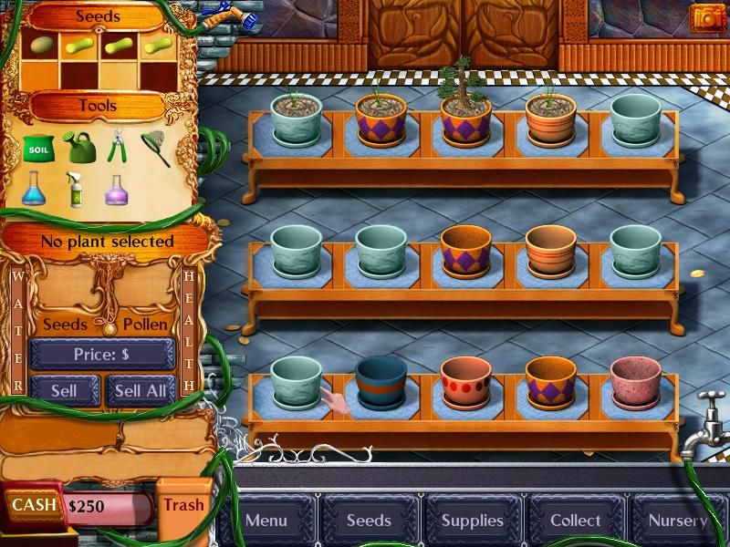 Plant Tycoon (Windows) screenshot: Starting out. You can plant more seeds.