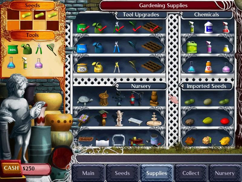 Plant Tycoon (Windows) screenshot: If I have enough money, I can buy supplies.