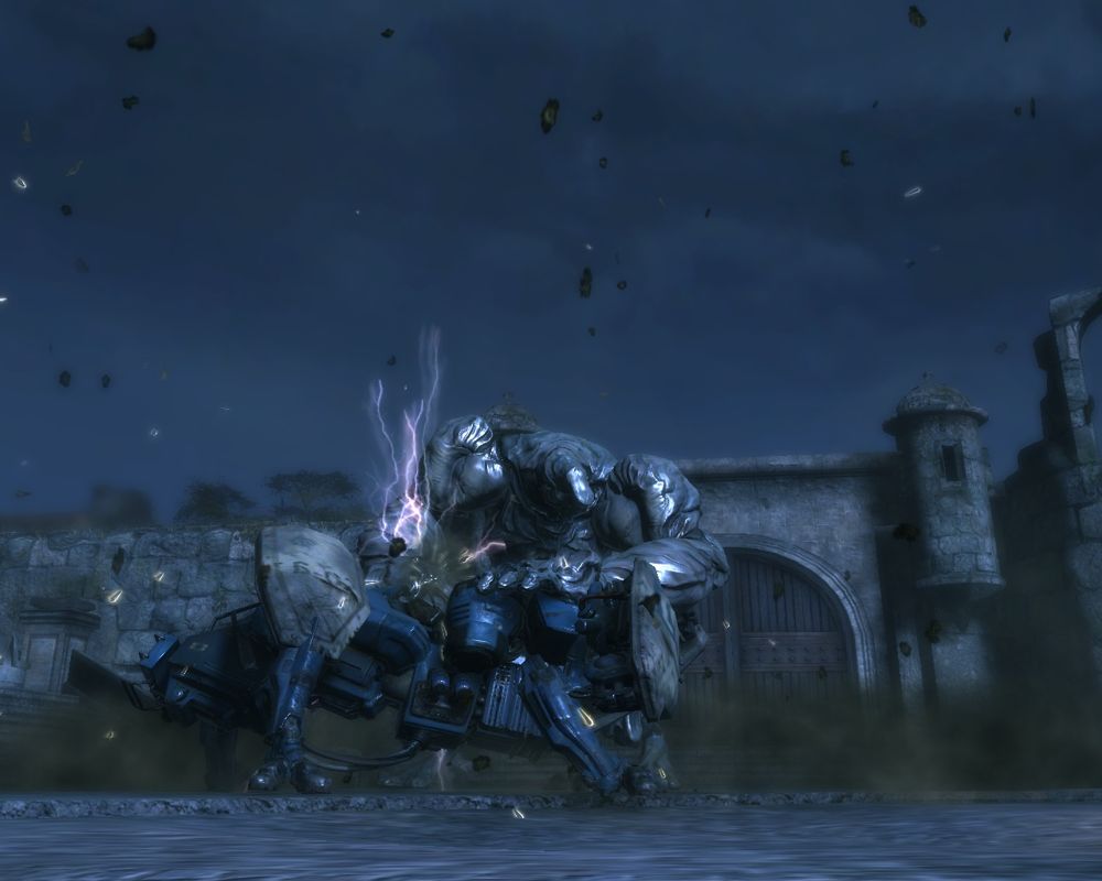 Dark Sector (Windows) screenshot: Colossus vs. jackal