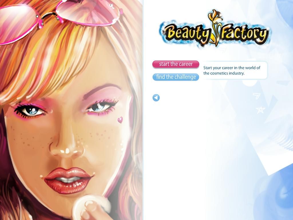 Beauty Factory (Windows) screenshot: Choosing either a career or challenge to play