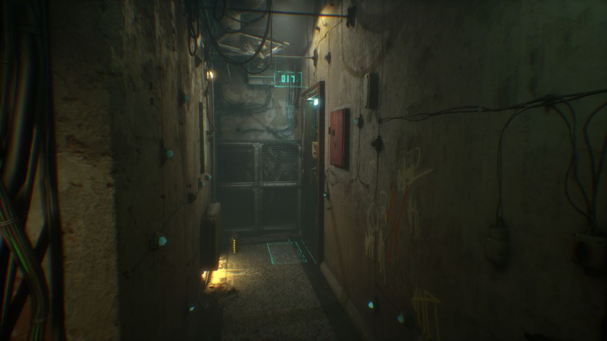 >observer_ (PlayStation 4) screenshot: Checking the apartment complex