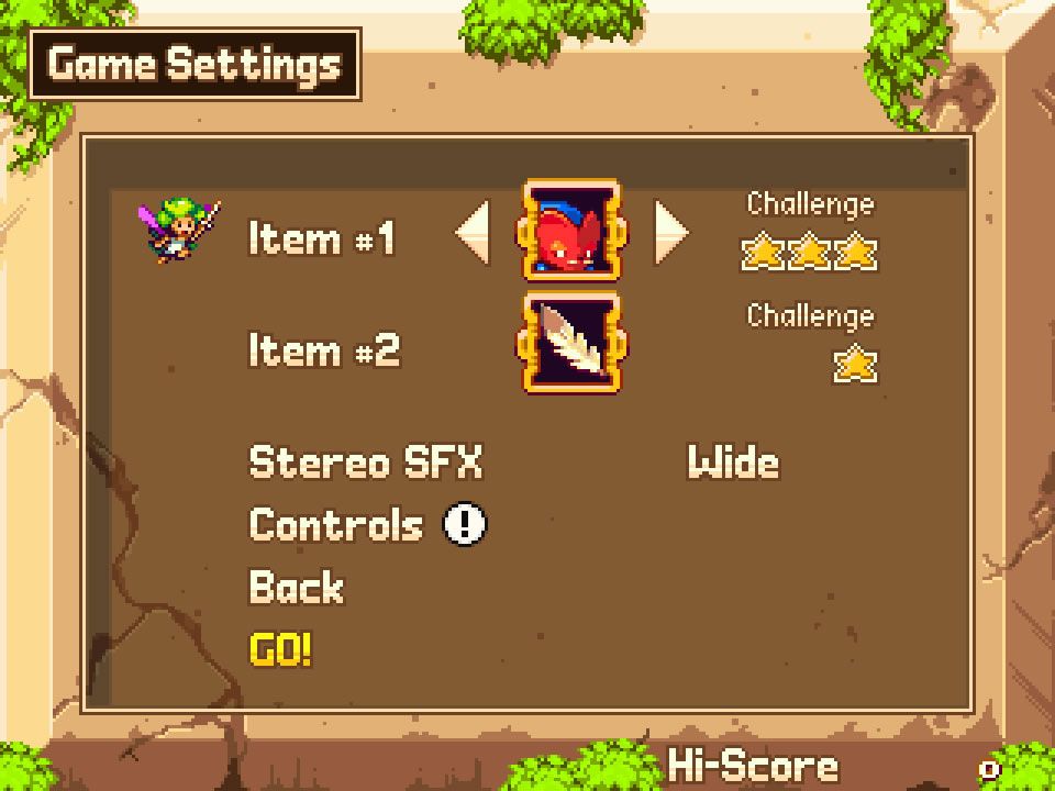 The Legend of Princess (Windows) screenshot: Choose your two items.