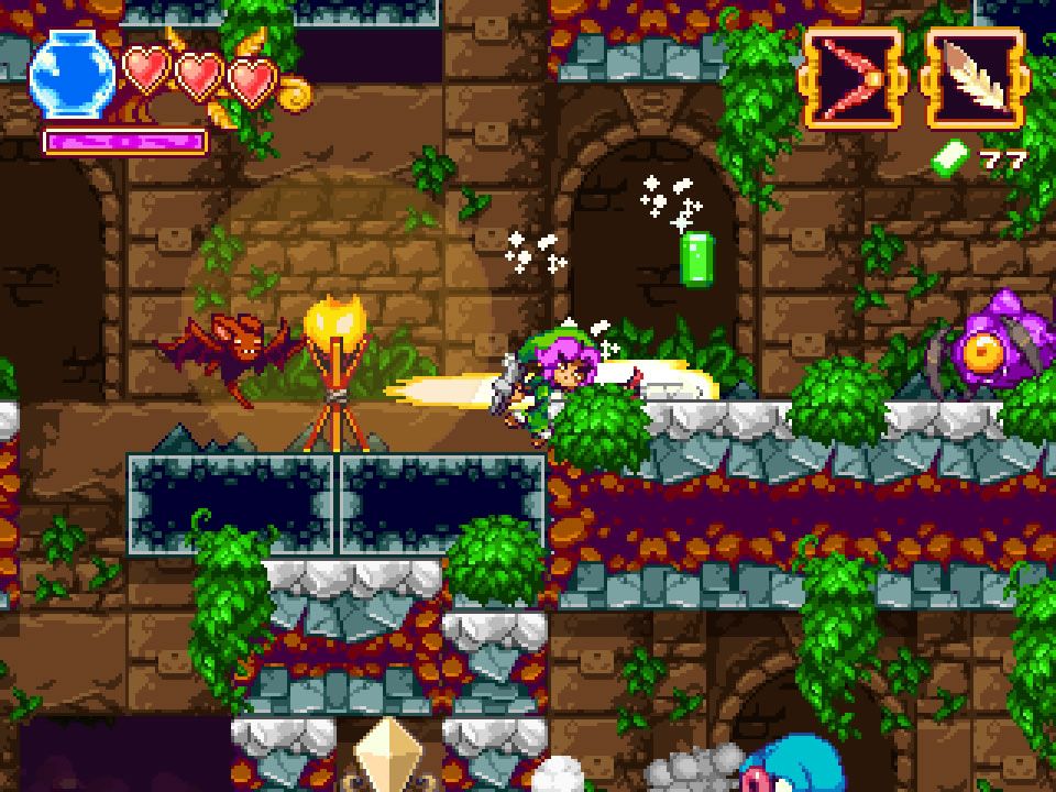 The Legend of Princess (Windows) screenshot: Enemies leave behind gems.