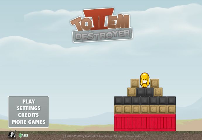 Totem Destroyer 2 (Browser) screenshot: Title screen