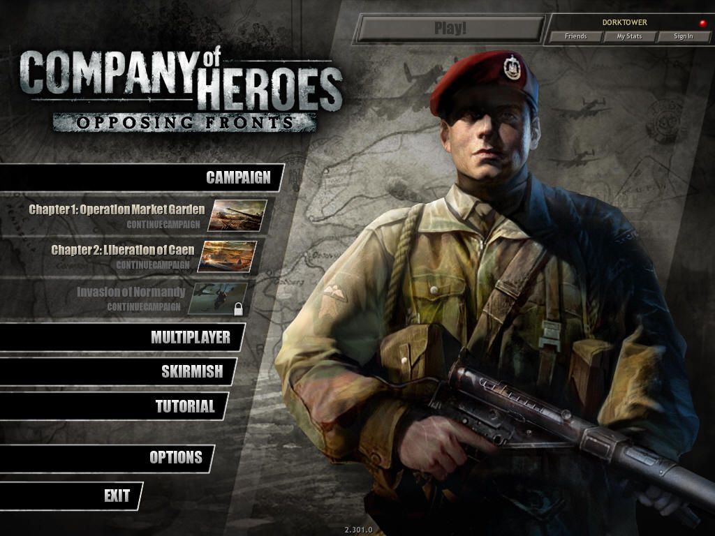 Company of Heroes: Opposing Fronts (Windows) screenshot: Main Menu