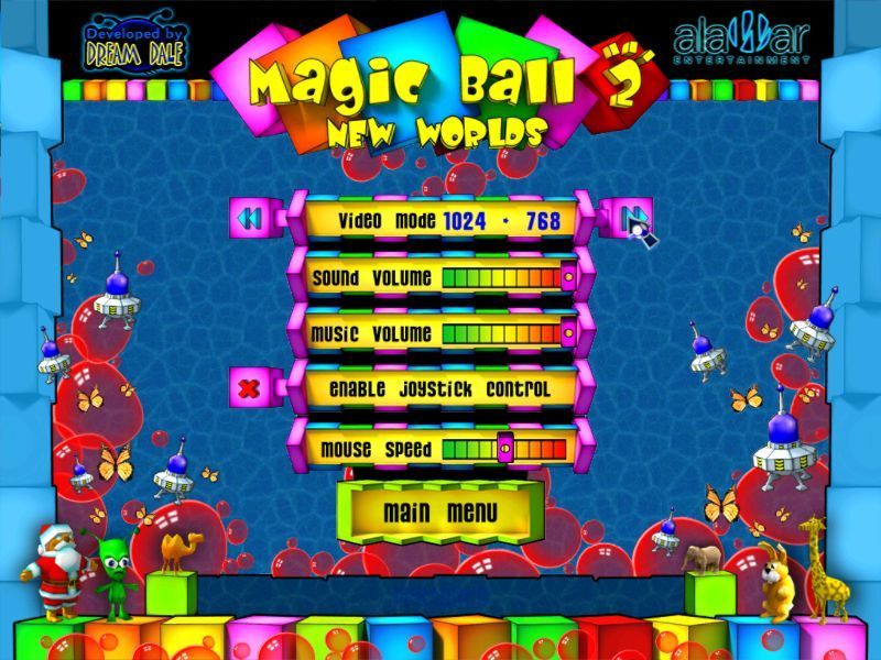 Magic Ball 2: New Worlds (Windows) screenshot: This is the game customisation screen