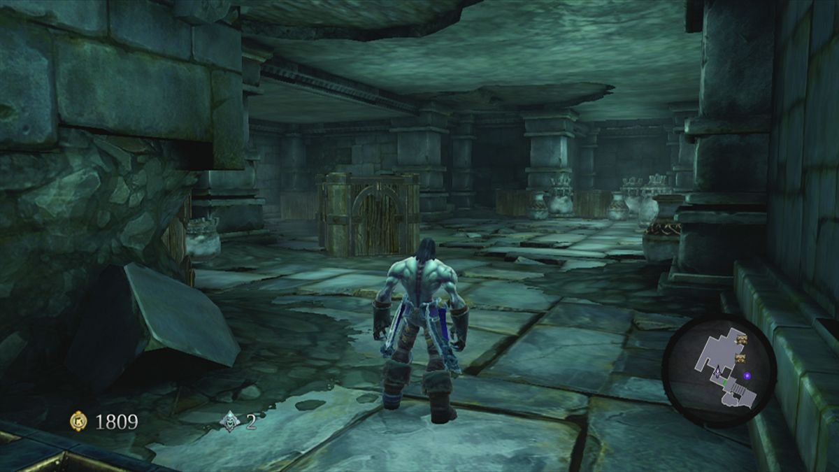 Darksiders II (Xbox 360) screenshot: Smash the stuff to reveal items and enemies
