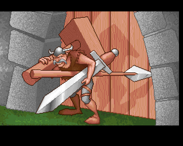 Heimdall (Amiga) screenshot: Introduction: Loki steals the weapons of the gods