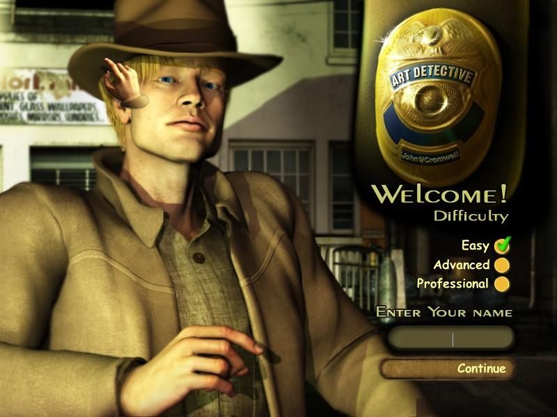 Art Detective (Windows) screenshot: Enter your name