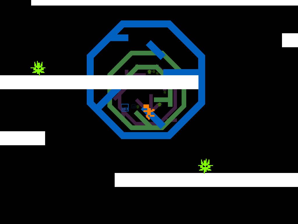 Jumpman (Windows) screenshot: Regular jumping over a fast enemy