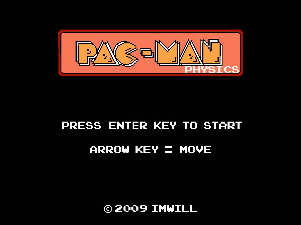 Pac-Man Physics (Windows) screenshot: Title screen